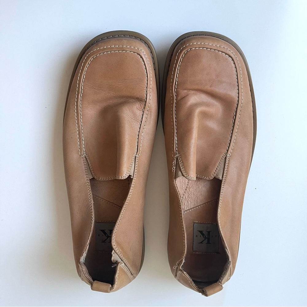 CLAVIN KLEIN Tan Brown Men’s Slip On Loafers Size 42